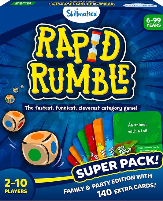 Skillmatics Board Game - Rapid Rumble Super Pack, Family & Party Edition with 140 Extra Cards, Educational Toys, Gifts for Kids, Teens & Adults