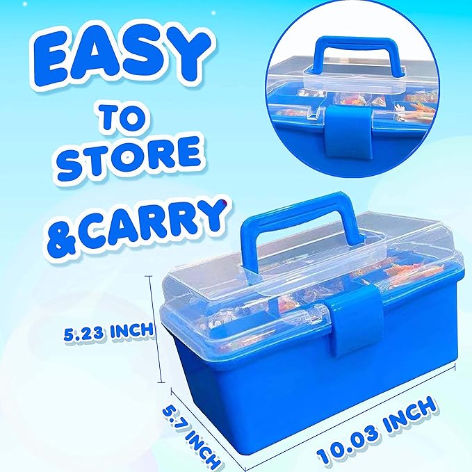 YITOHOP Arts and Crafts Supplies for Kids -1000+ pcs Art Craft kit in Carrying Travel Box for Toddlers Ages 4+ DIY Crafting School Kindergarten Project Activity- Ideal Xmas Gifts