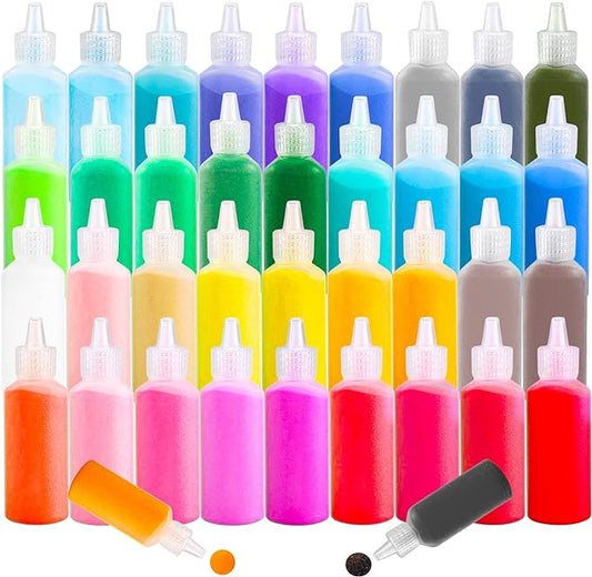 Niurewan 38 PCS Sand Art,1.25oz Colored Sand Art Bottles,Sand Arts and Crafts Kit,Scenic Sand for Kids,Painting,Crafts,DIY,Wedding Decor,Decorations