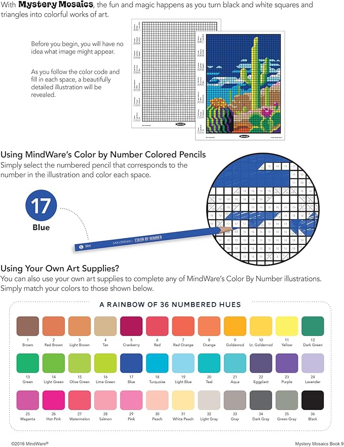 MindWare Color by Number Mystery Mosaics: (Book 9)