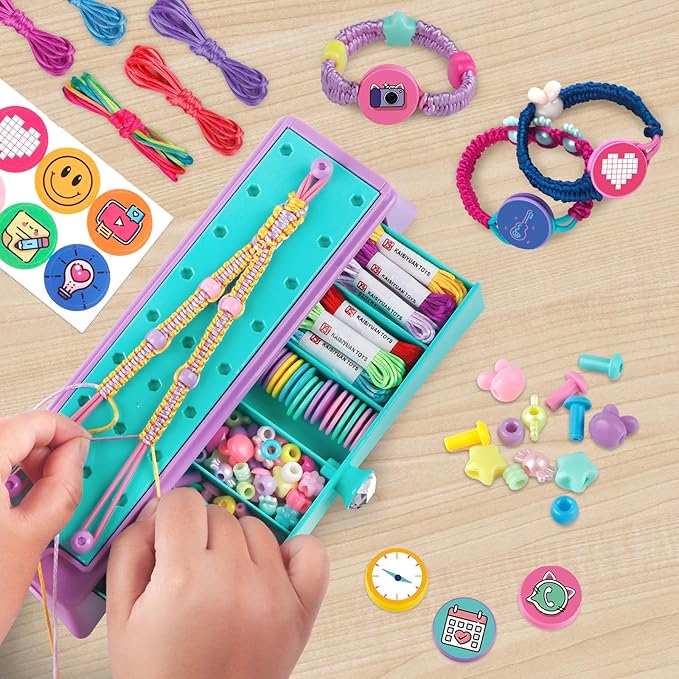 Kslavagcnt Crafts for Girls 8-12, Friendship Bracelet Making Kit for Girls, Arts and Crafts for Kids Age 8-12, DIY Jewelry Making Kit Toys, Christmas Birthday Gifts for Ages 6 7 8 9 10 11 12 Year Old
