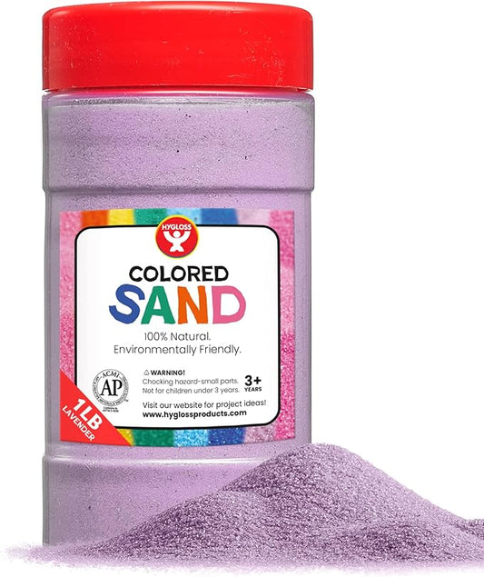 Hygloss Products Colored Play Sand - Assorted Colorful Craft Art Bucket O' Sand, Lavender, 1 lb