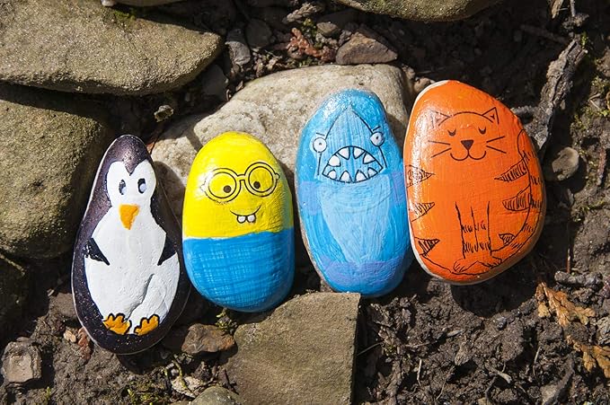 Creativity For Kids Hide and Seek Rock Painting Kit - Arts and Crafts for Kids Ages 6-8+, Gifts for Kids, Craft Kit with 10 Rocks and Waterproof Paint, Small
