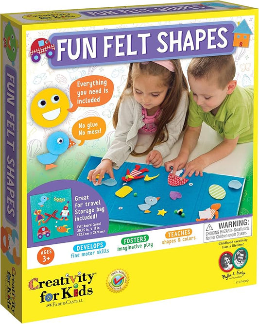 Creativity for Kids My First Fun Felt Shapes - Travel Friendly Felt Board for Toddlers, Crafts and Pretend Play - 100+ Pieces