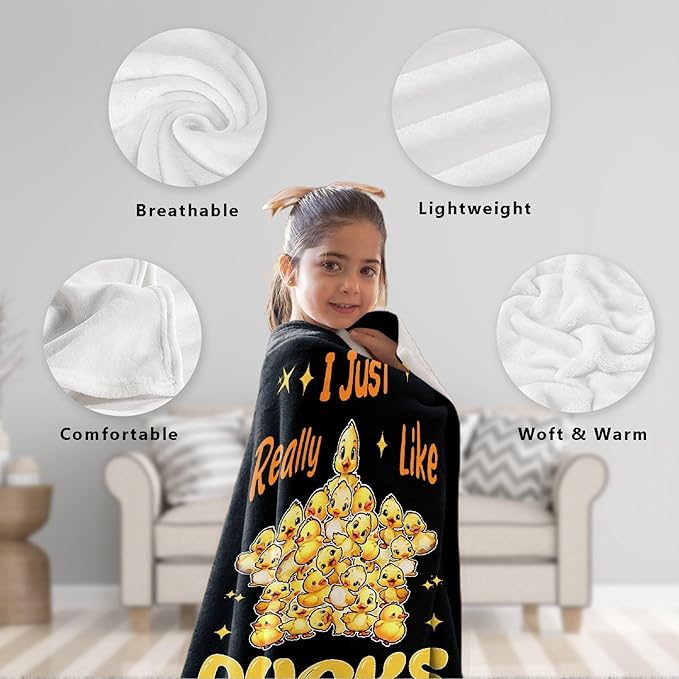 I Just Really Like Ducks Pentagram Adult duck Blanket Kids Funny Blanket Suitable for Bedroom bed sofa Crib Couch Chair outdoor All Season Items That Yellow Duck Lovers Will Love 50"x40"for Kid