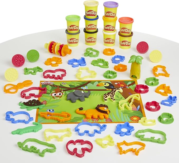 Play-Doh Animal Adventure Set, Arts and Crafts Toys for 3 Year Old Girls & Boys, 45 Tools, 10 Cans (Amazon Exclusive)