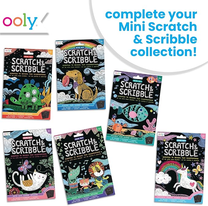 Ooly Mini Scratch & Scribble Art Kit: Safari Party