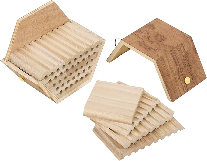 Toysmith Beetle & Bee Solitary Bee Habitat - DIY Kids Art Craft Outdoor Bee Kit, Educational Kit for Kids, No Hardware/No Glue Required, 13 Wooden Pieces, FSC Certified, Intended for Age 8+