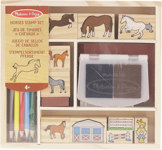 Melissa & Doug 12410 Horses Stamp Set | Arts & Crafts | Stamp Sets & Stencils | 4+ | Gift for Boy or Girl, Multicolor