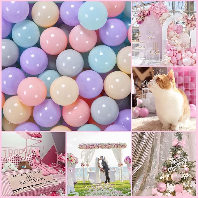 GOGOSO Macaron Ball Pit Balls 50 Pack - Enhance Decor and Enjoy Playtime Phthalate Free BPA Free