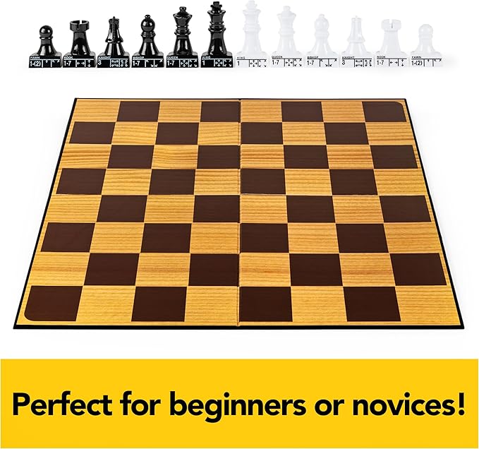 Spin Master Games, Cardinal Classics Chess Teacher, Learn to Play Strategy Board Games for Beginners, Chess, 2 Players, for Kids Ages 8 & Up