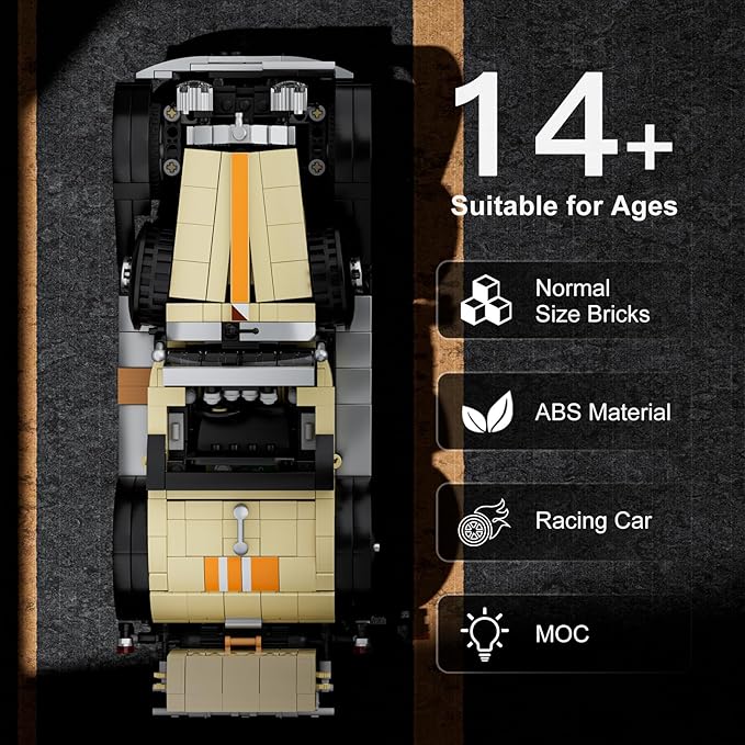 Mould King Classic Car Building Sets, 10115 Retro Car Model Build and Display, Collectible Vintage Antique Vehicle Toys, Car Kits for Adults and Boys Girls Kids Aged 14+(1380 Pieces)