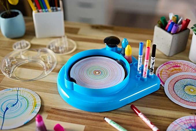 Crayola Spin & Spiral Art Station, Spin Art Machine, Arts & Crafts for Kids Ages 6, 7, 8, 9