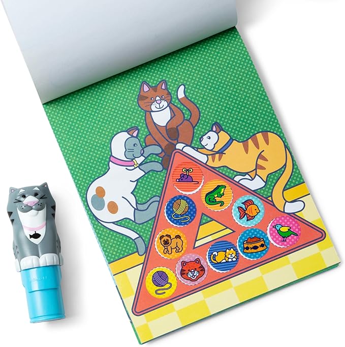 Melissa & Doug Sticker Wow!™ Cat Bundle: 24-Page Activity Pad, Sticker Stamper, Mini Activity Pad, 500 Stickers, Arts and Crafts Fidget Toy Collectible Character