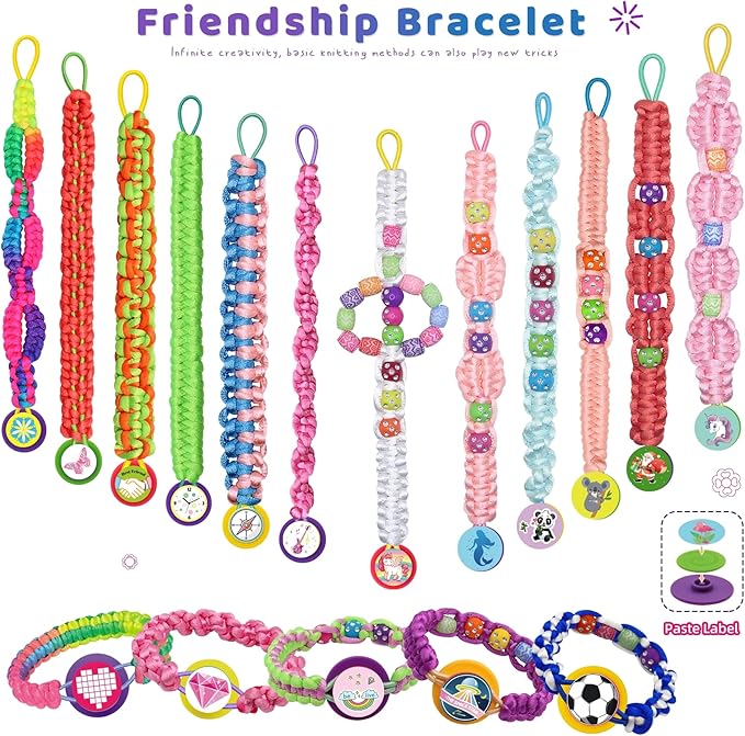 Yikusu Friendship Bracelet Making Kit for Girls, Birthday Gifts for Girls Ages 7 8 9 10 11 12 Year Old, Arts and Crafts Toys for Kids Ages 8-12，DIY Bracelet Jewelry Maker Toys Set