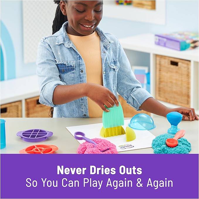 Kinetic Sand, Ultimate Sandisfying Set with 2lbs Play Sand (Pink, Yellow & Teal), 10 Tools & Molds, Sensory Toys for Kids Ages 7 and up