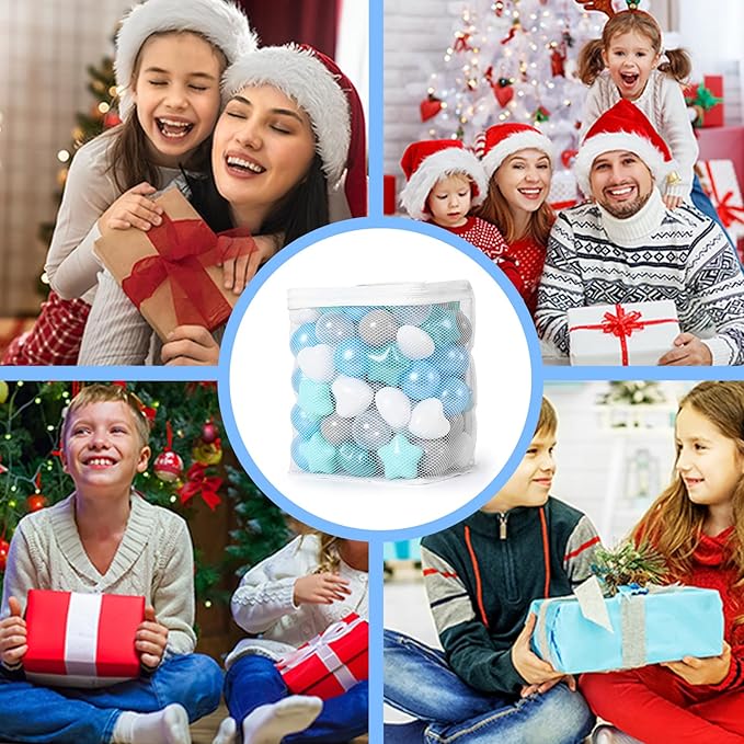 GOGOSO Shape Ball Pits Balls, Star Heart Plastic Play Balls for Toddlers Kids Children, DIY Giant Friendship Bracelet Banner