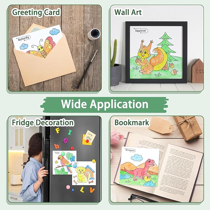 SOCOLER Paint with Water Coloring Books for Toddlers, Animal Theme Mess Free Watercolor Painting Papers for Kids Travel Coloring Kit with 2 Brushes Art Craft Birthday Gift