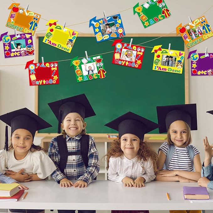 chiazllta 30 Packs Graduation Picture Frame Craft Kits for Kids Congrats Grad DIY Craft Art 2025 Graduation Party Decoration Favor Home Classroom Game Activities