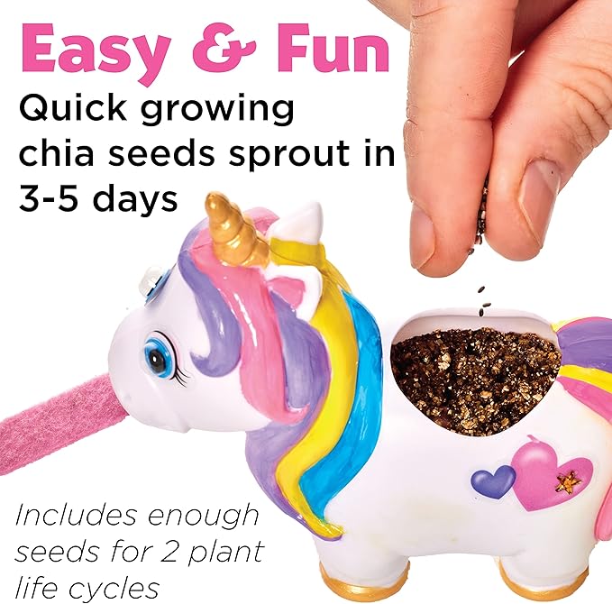 Creativity for Kids Unicorn Self-Watering Plant Pet, Unicorn Crafts for Girls and Boys, Unicorn Kids Garden Kit for Ages 6-8+, Green