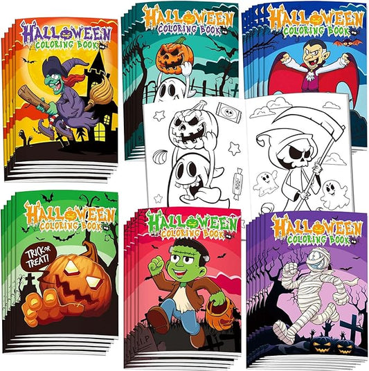Omgouue 36Pcs Halloween Coloring Books Kids Spooky Cute Halloween Coloring Book for Kids All Ages Indoor Activities at Home Party Favors Gift Supplies