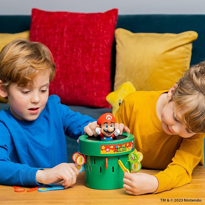 TOMY Pop Up Super Mario Family and Preschool Kids Board Game, 2-4 Players, Suitable for Boys & Girls Ages 4+