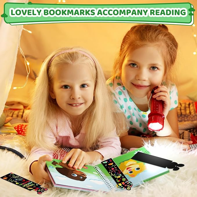 ZMLM Animal Scratch Bookmark for Kids: 70 Pcs 14 Style Magic Scratch Rainbow Bookmarks Making Kit for Girl Boy Party Favor Classroom Activity DIY Scratch Paper Art Craft Bulk for Birthday Christmas