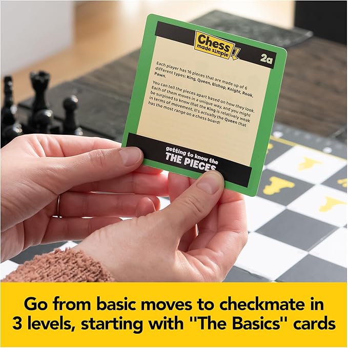 Spin Master Games, Chess Made Simple, Learn to Play Strategy Board Games for Beginners, Chess, 2 Players, for Kids Ages 8 & Up