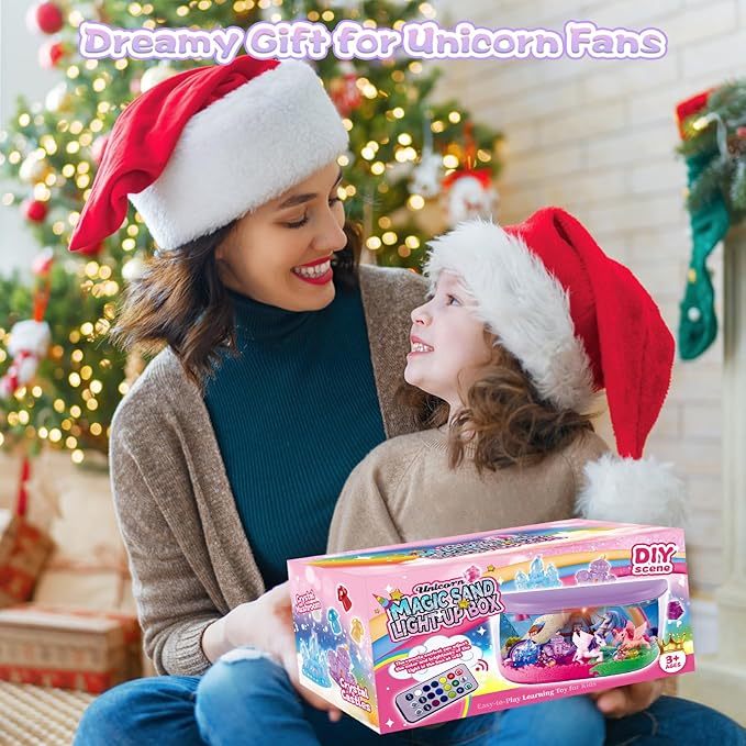 Unicorn Terrarium Light Up Kit for Girls - Birthday Gifts, Christmas Toy for Girls Age 4-5-6-7-8-11, DIY LED Night Light with Remote - Unicorn Creative Arts & Crafts Kit for 4-12 Year Old Kids
