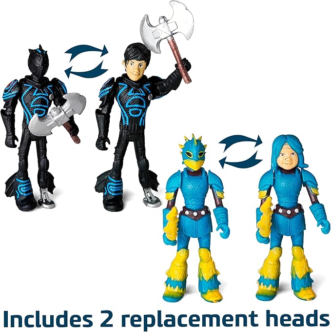 Toysvill Dragons & Vikings Big Action Figures | Light Fury, Night Fury, Deadly Nadder, 2 Hiccup's, Astrid Hofferson | Set of 6 Pcs