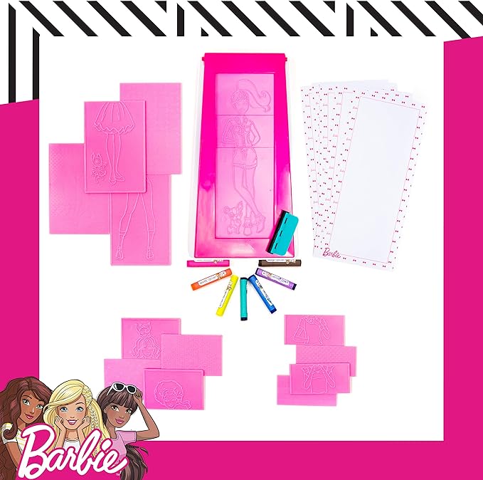 Barbie Fashion Plates All in One Studio Sketch Design Activity Set – Fashion Design Kit for Kids Ages 6 and Up