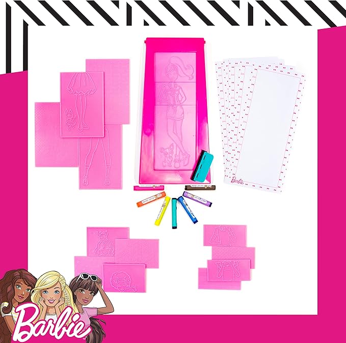 Barbie Fashion Plates All in One Studio Sketch Design Activity Set – Fashion Design Kit for Kids Ages 6 and Up