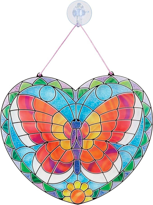 Melissa & Doug Stained Glass Made Easy Activity Kit: Butterfly - 140+ Stickers - Kids Sticker Stained Glass Craft Kit; Sun Catchers For Kids Ages 5+