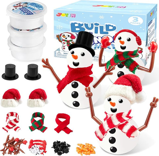 JOYIN Christmas Build Your Snowman Craft Kit, 9 Pack DIY Snowman Christmas Craft Kit for Christmas Party Favor, School Arts and Craft Activities, Xmas Gift Stocking Stuffers for Kids, Holiday Presents