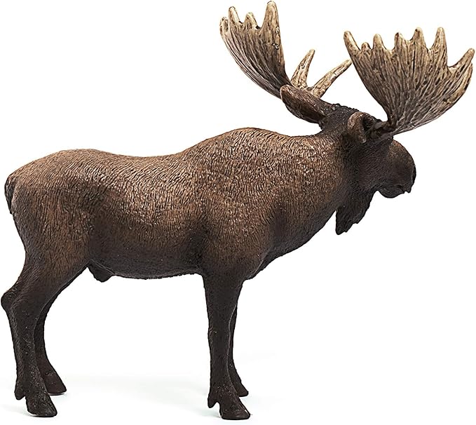 Schleich Wild Life Moose Bull Figurine - Wild Animal Toy Figurine, Durable for Education and Imaginative Play for Boys and Girls, Gift for Kids Ages 3+