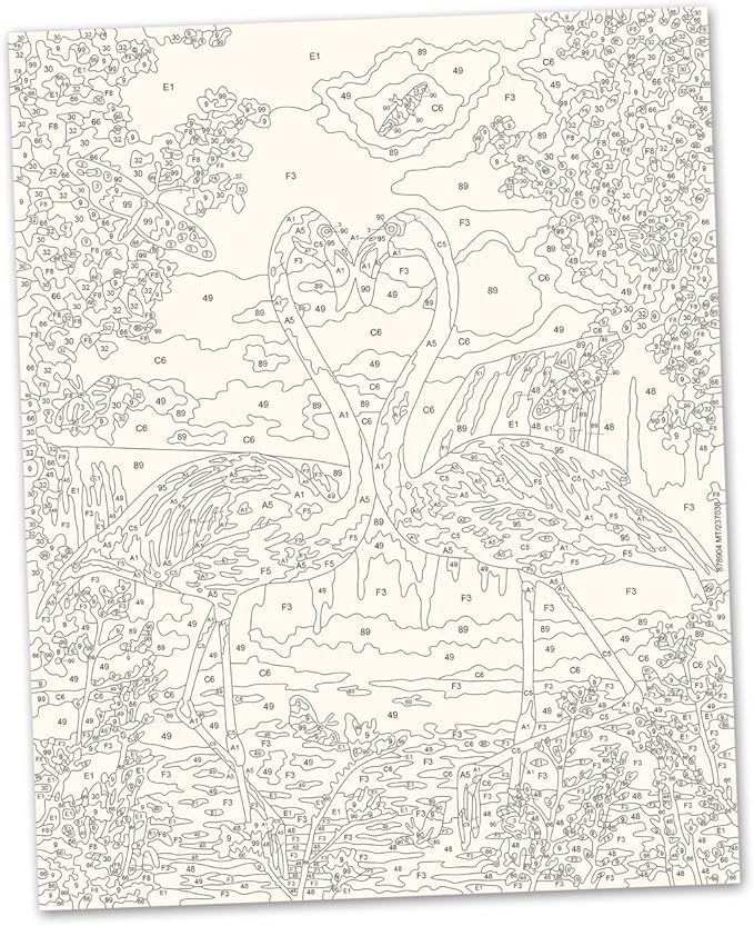 Ravensburger Flamingo Love Paint by Numbers Kit for Children - Painting Arts and Crafts for Kids Age 12 Years Up