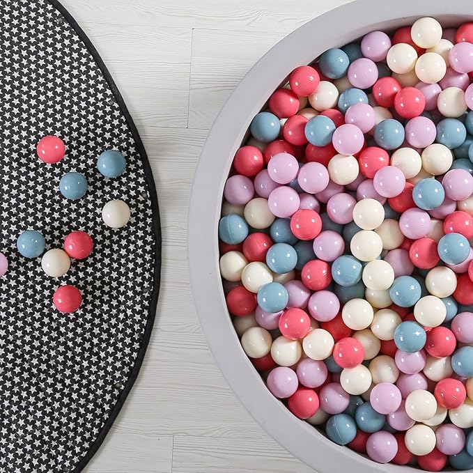 GOGOSO Colorful Ball Pit Balls - 2.15inch 100pcs Plastic Balls for a Fun and Exciting Play Experience at Carnivals and Events, Pink+Purple+Blue+White