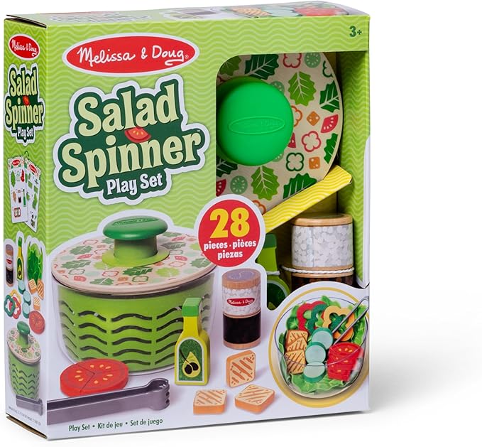 Melissa & Doug Salad Spinner Play Set, Pretend Play Food for Boys and Girls Ages 3+