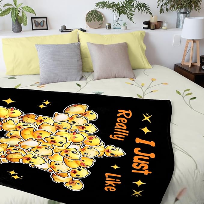 Costom Name Just Really Like Ducks Adult duck Blanket Kids Funny Blanket Suitable for Bedroom bed sofa Crib Couch Chair outdoor All Season Items That Yellow Duck Lovers Will Love 40"x30"for Pets