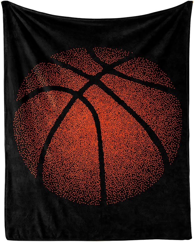 Basketball Throw Blanket - Soft Flannel Sports Basketball Blankets for Teens Adults Women Men Basketball Lovers - Warm Basketball Throw Blankets for All Season Lap, Chair, Sofa, Couch, Bed - 80"x60"