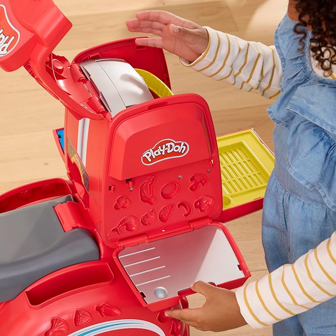 Play-Doh Pizza Delivery Scooter Playset, Large Ride-On Play Food Preschool Toys, Toy Pizza Set for Kids, Arts & Crafts for Boys & Girls, Ages 3+