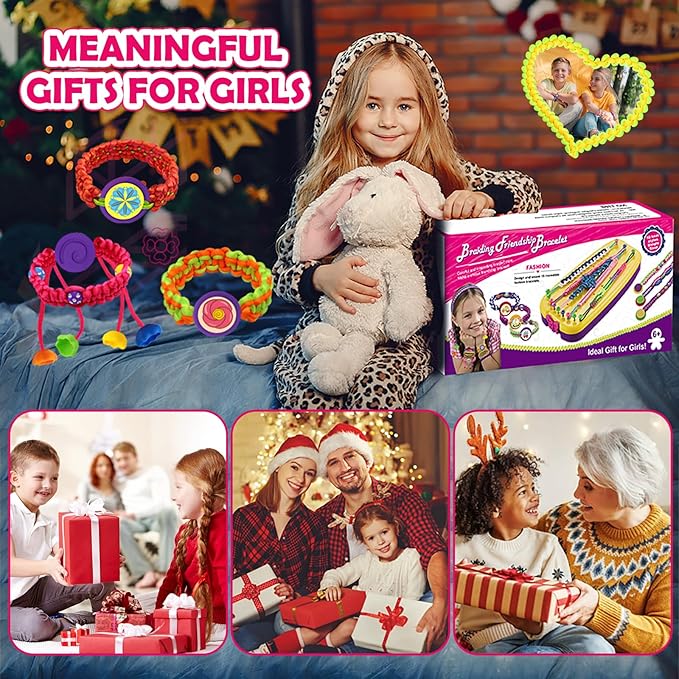 Zhuzhiloono Arts and Crafts for Kids Age 7-14 Friendship Bracelet Making Kit for Girls - Best Birthday Gifts Ideas for Girl 7 8 9 10 11 12 13 14 Year Old - Popular Bracelets String Maker Toys Set