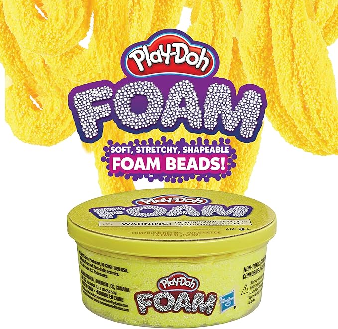 Play-Doh Foam Yellow Single Can of Non-Toxic Modeling Foam for Kids 3 Years & Up