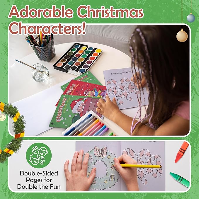 Christmas Coloring Books for Kids Ages 4-8, 24 Pack Christmas Coloring book for Kids, 9" X 11" Coloring Book Christmas Party Favors, Christmas Coloring Book Bulk Party Supplies