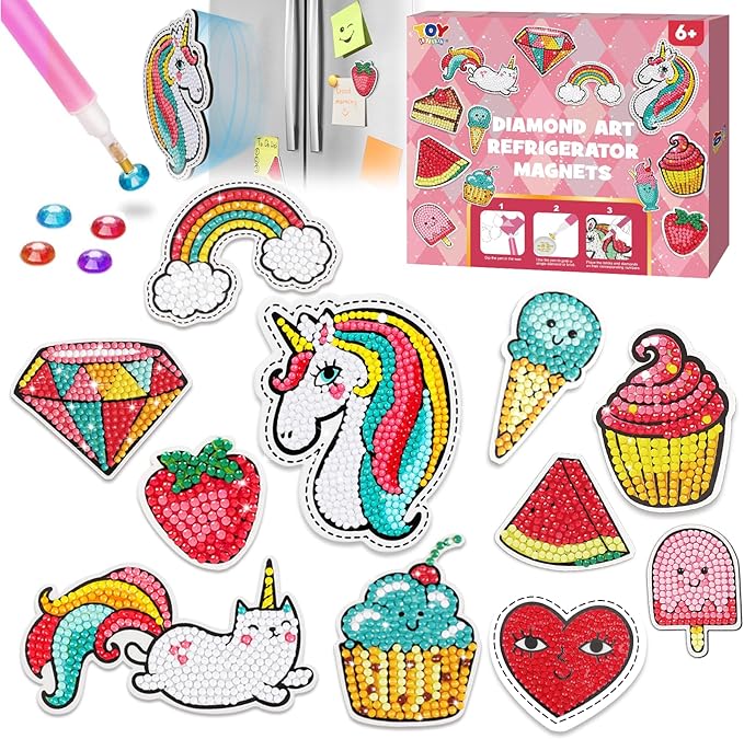TOY Life Diamond Kits Magnets Diamond Gems Kits for Kids Valentine Day Gifts Diamond Art for Kids Arts and Crafts for Girls Ages 8-12