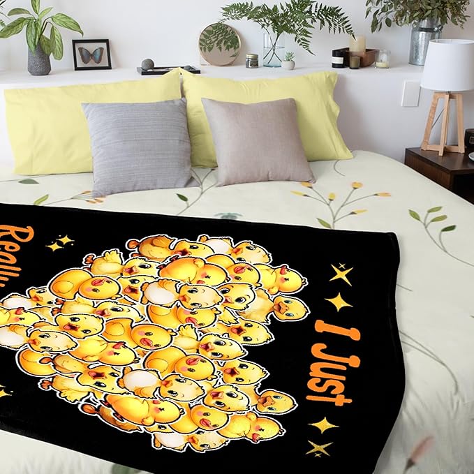 I Just Really Like Ducks Blanket Adult duck Blanket Kids Funny Blanket Suitable for Bedroom bed sofa Crib Couch Chair outdoor All Season Items That Yellow Duck Lovers Will Love 90”×120 ”for Family