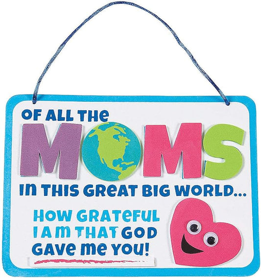 Fun Express Religious Mother's Day Sign Craft Kit - Makes 12 - DIY Craft Gifts for Kids