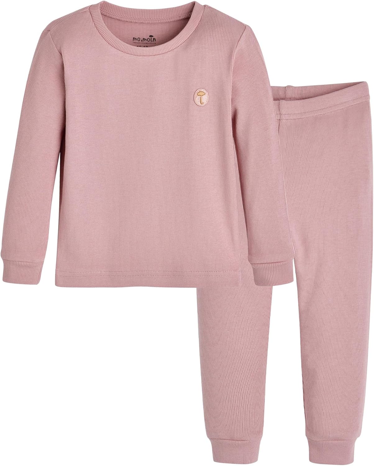 moimoln Pajamas Set 6M-5Y Solid Ribbed Unisex Baby & Toddler, Soft Viscose, Snug-Fit, Everyday Sleepwear