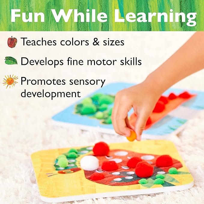 Creativity for Kids The Very Hungry Caterpillar Toy: Craft and Play Pictures - [Amazon Exclusive] Pom Pom Pictures Activity from The World of Eric Carle, Preschool Arts & Crafts for Toddlers Ages 3-5+