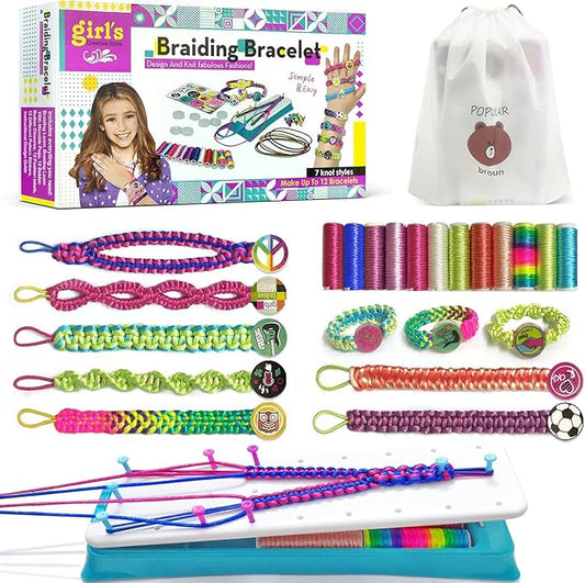 YEETIN DIY Bracelet Maker Kit for Girls 6-12 yrs Old, Loom Braid Bracelet Making Craft Sets, 2023 Hottest Teen Girl Gifts Bracelets String Kit